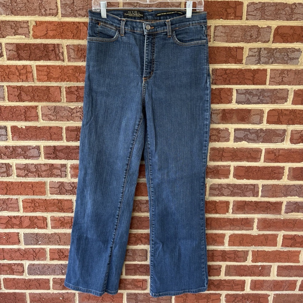 NYDJ Tummy Tuck High Rise Bootcut Jeans Womens 8 Dark Wash 30X30 Made in USA